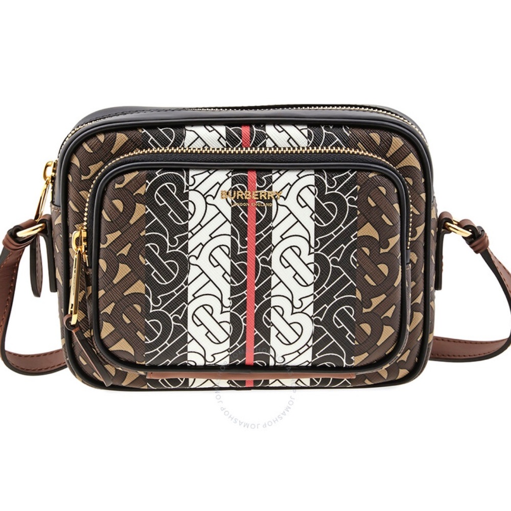 BURBERRY Monogram Stripe E-canvas Camera Bag - Picture 2 of 16